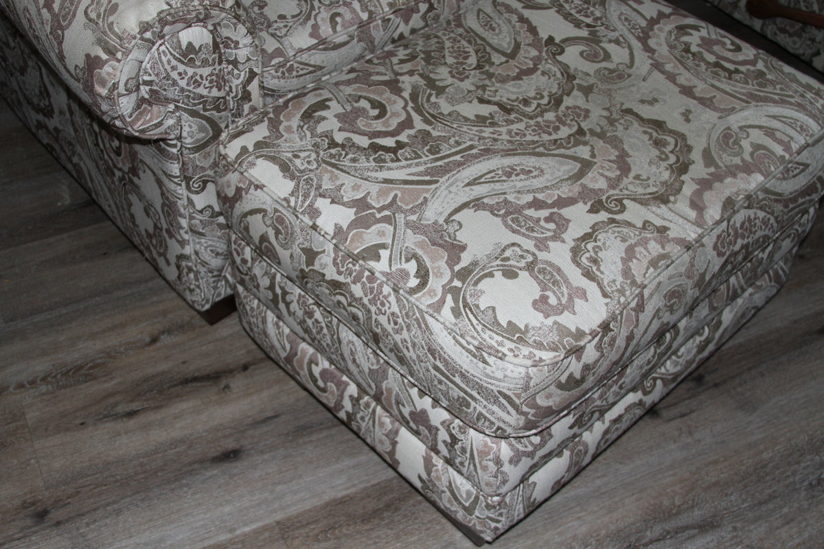 Close-up of La-Z-Boy patterned ottoman