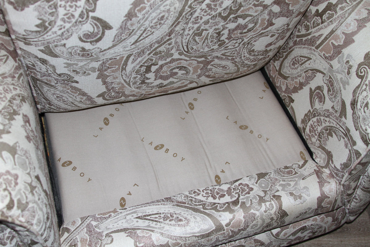 Branded La-Z-Boy lining under seat cushion