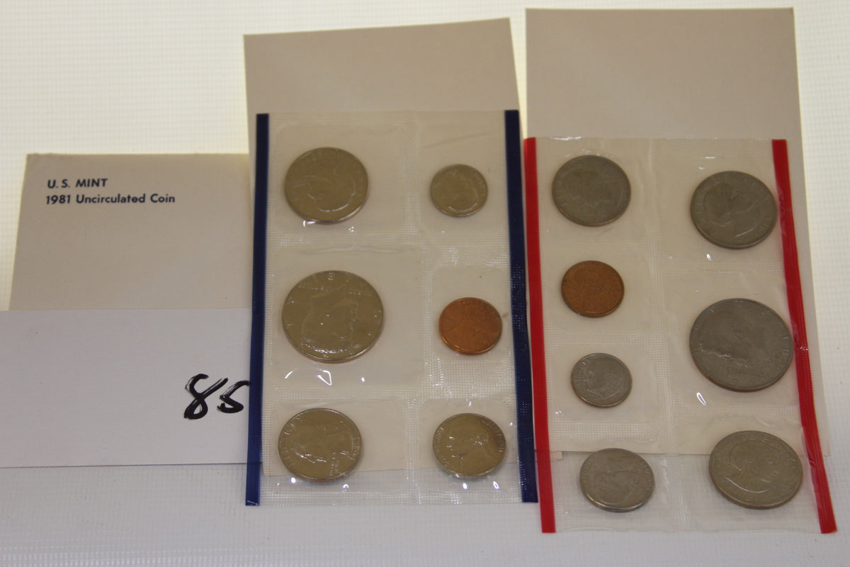 1981 U.S. Mint uncirculated coin set in original packaging