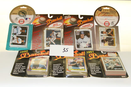 Assorted vintage baseball card team sets in original packaging