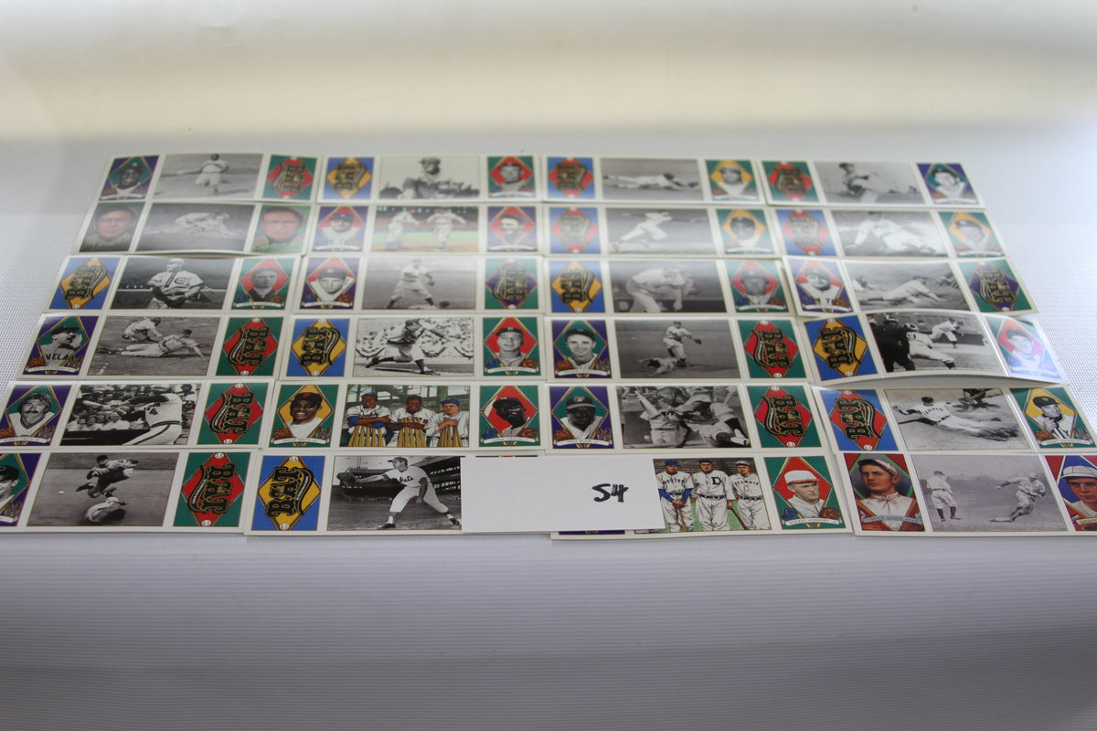 Uncut sheet of 1993 Upper Deck BAT baseball cards showing portraits and action shots