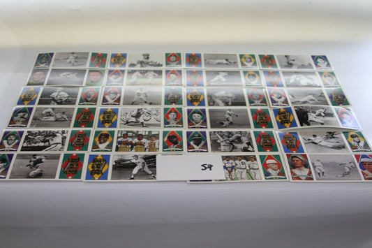 Uncut sheet of 1993 Upper Deck BAT baseball cards showing portraits and action shots
