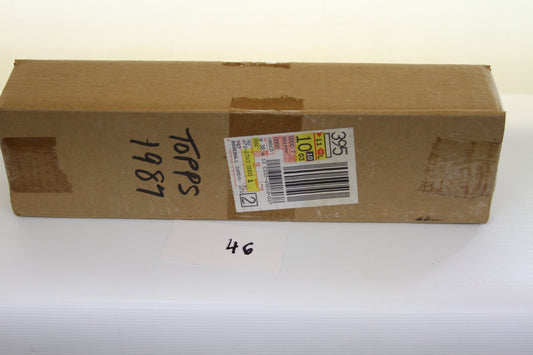 Sealed brown box labeled Topps 1981 with retail sticker