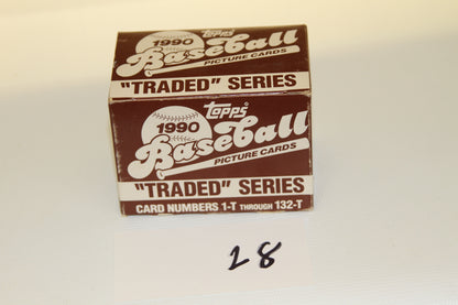 Front of 1990 Topps Baseball Traded Series factory-sealed box