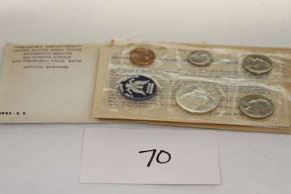 1965 US Special Mint Set with coins, packaging, and insert