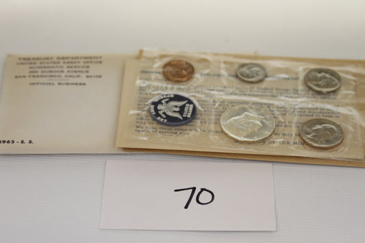 1965 US Special Mint Set with coins, packaging, and insert