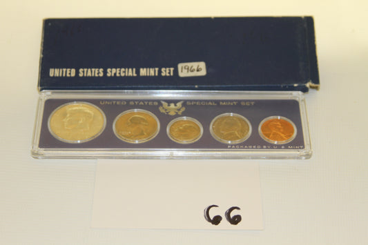 1966 United States Special Mint Set in original blue case with five coins displayed