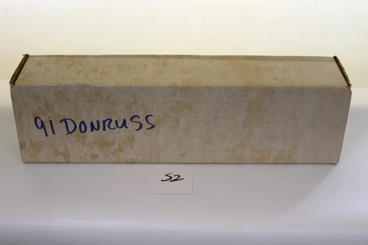 Cardboard storage box labeled 91 Donruss