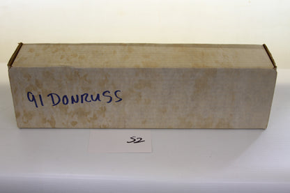 Cardboard storage box labeled 91 Donruss