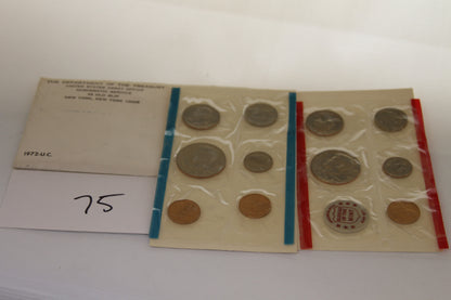 1972 U.S. Mint Uncirculated Coin Set in original packaging on white background