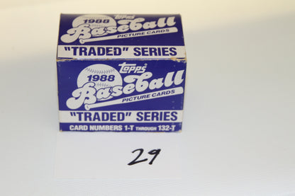 Front view of 1988 Topps Baseball Traded Series box