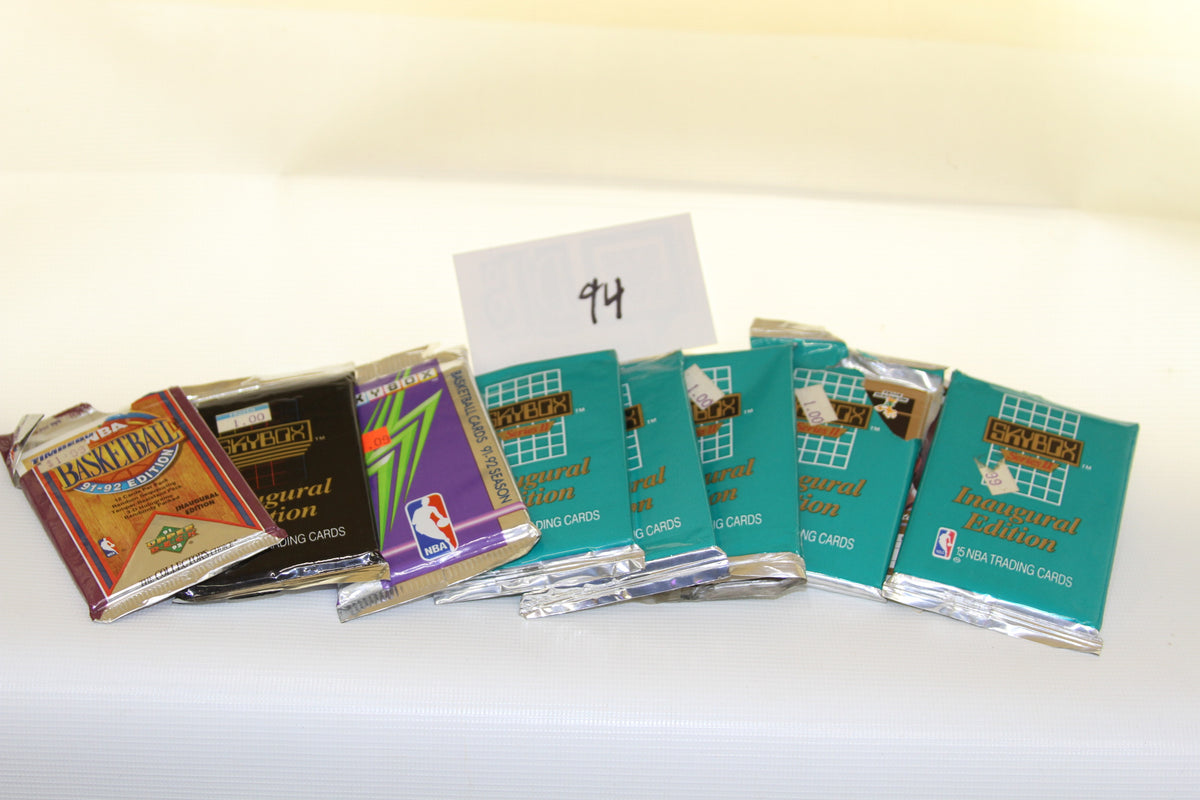 Assortment of unopened 1991-92 NBA basketball card packs from Upper Deck and SkyBox