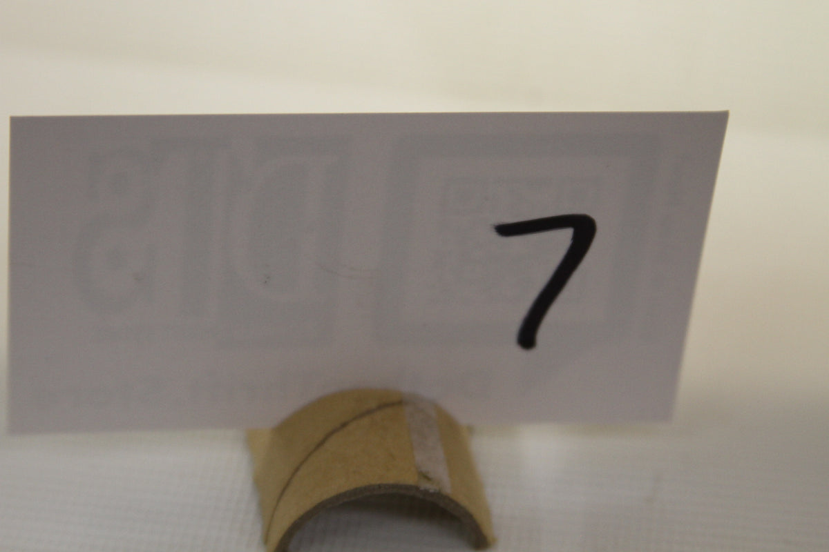Number 7 identification card for auction or lot marking