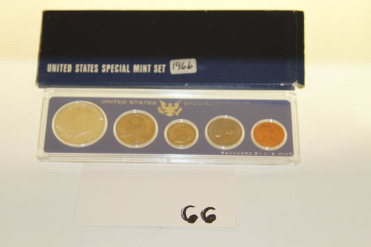 Full view of the 1966 United States Special Mint Set in display packaging