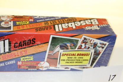 Close-up of 1993 Topps Baseball Cards box highlighting special bonus label