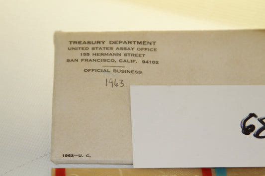 Closeup of San Francisco Assay Office envelope with 1963 marking