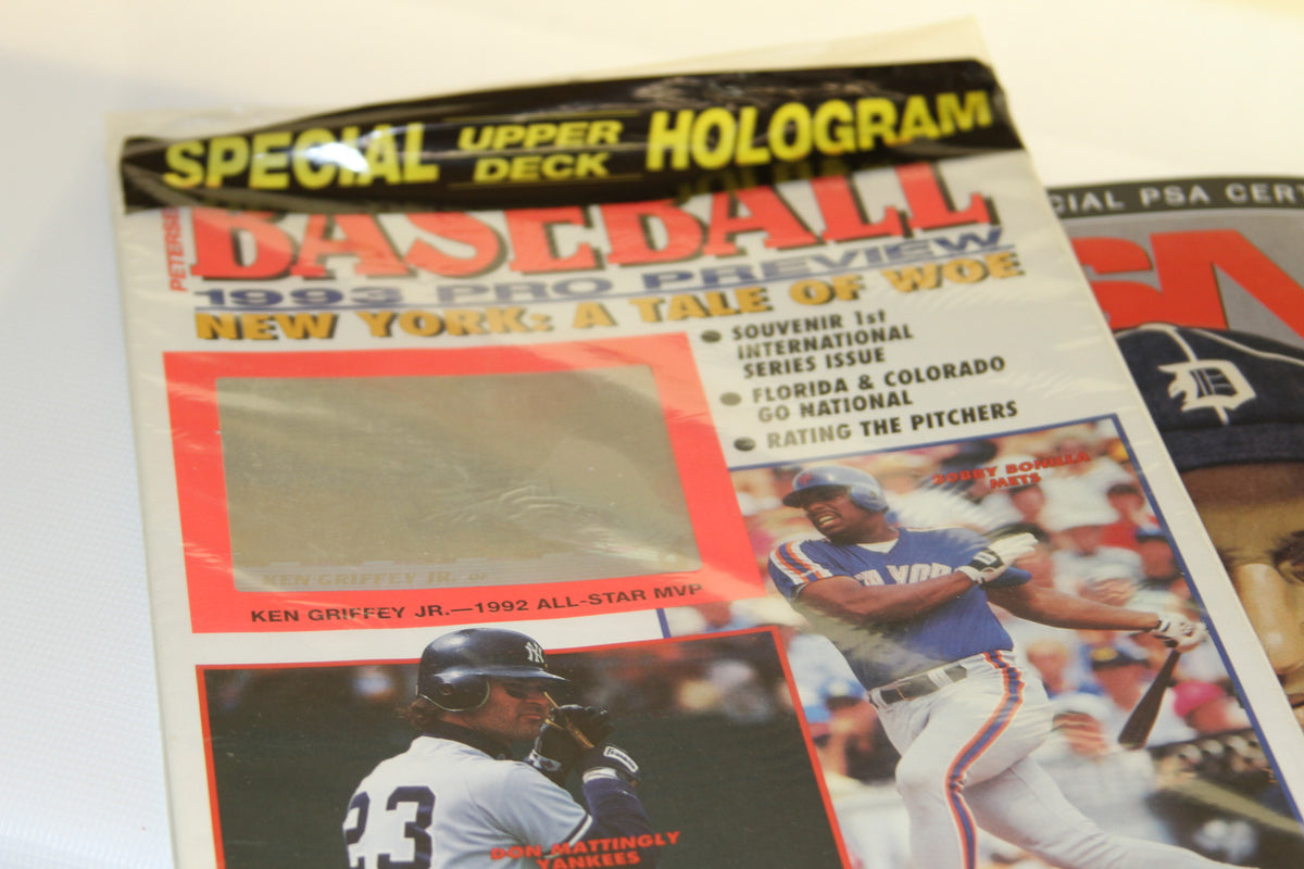 Close-up of 1993 Baseball Pro Preview with Upper Deck Hologram
