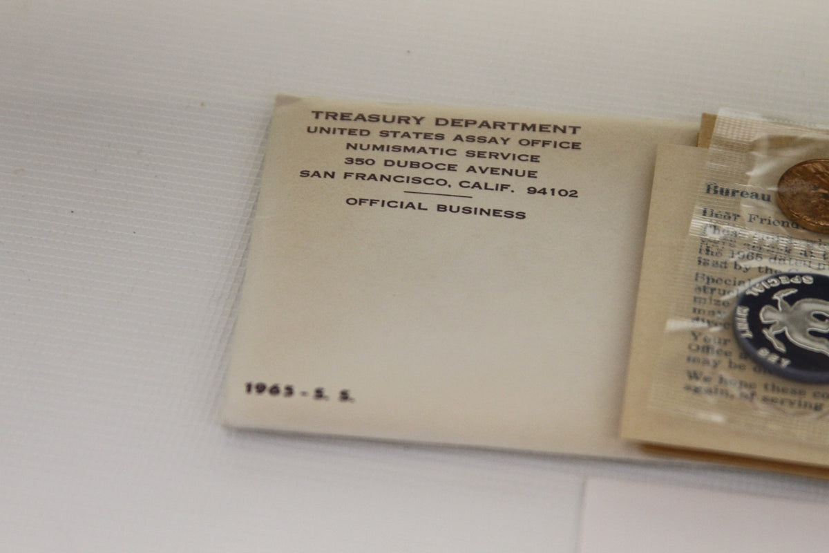 Envelope from US Assay Office San Francisco with 1965 S.S. marking