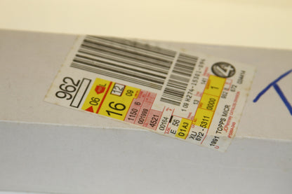 Close-up of barcode and sticker on 1991 Topps Micro box