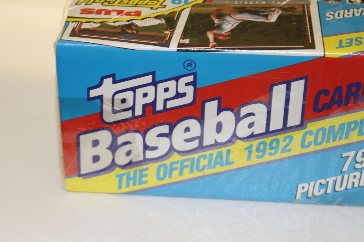 Topps 1992 Baseball Cards logo and packaging close-up