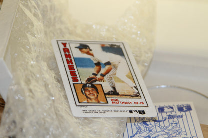 Close-up of Don Mattingly porcelain Topps Yankees card