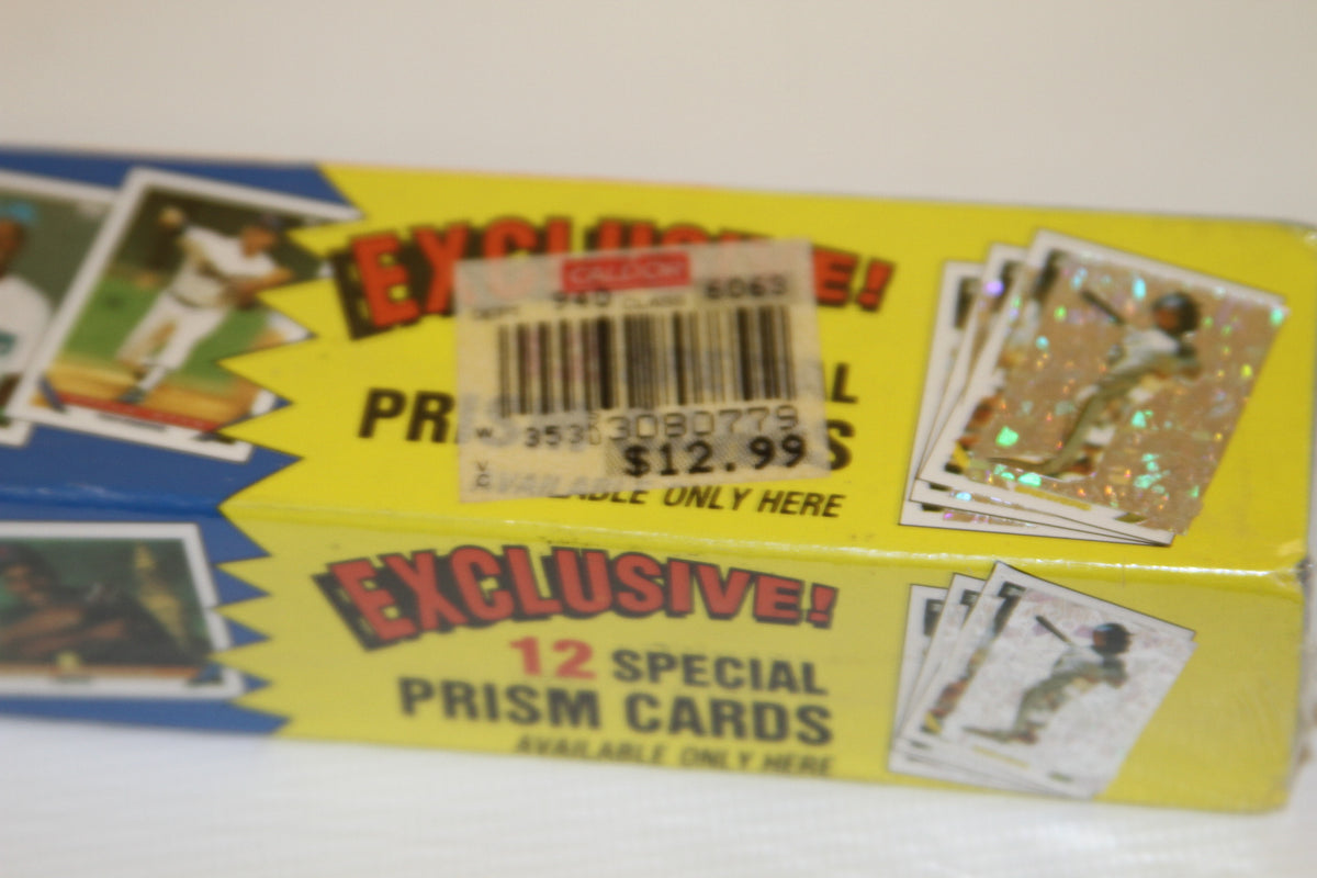 Exclusive 12 Special Prism Cards detail and price sticker on box
