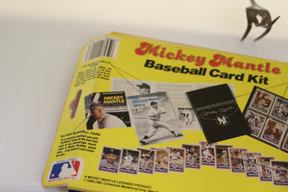 Back of Mickey Mantle Baseball Card Kit box showing cards and contents