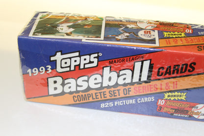 Topps 1993 Baseball Cards box complete set with player card images