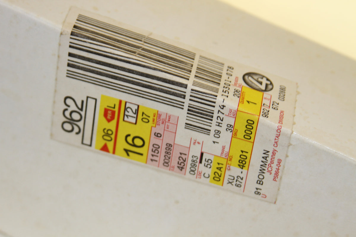 Detailed barcode and label on 91 Bowman baseball card set box