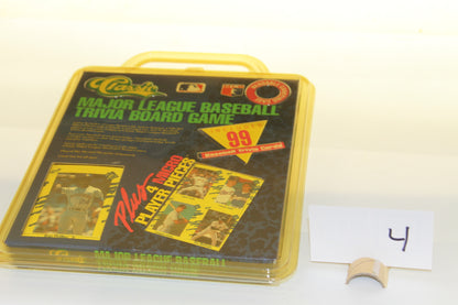 Top view of Classic MLB Trivia Board Game case with visible contents