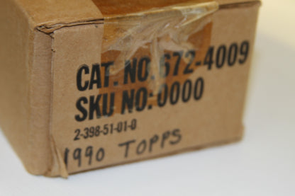 Corner label showing CAT NO. 672-4009 SKU NO. 0000 and 1990 Topps