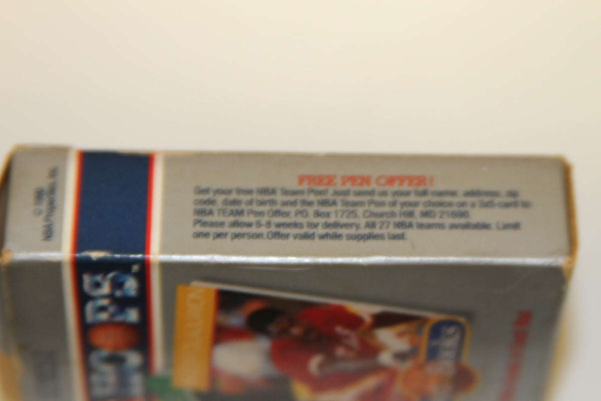 Side of 1990 NBA Hoops box with pen offer details
