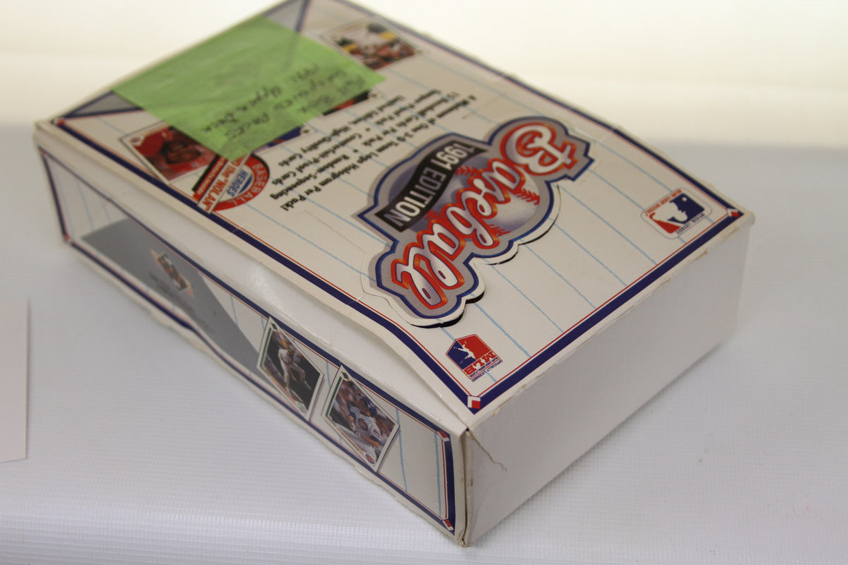 Angled view of entire 1991 Upper Deck Baseball card box