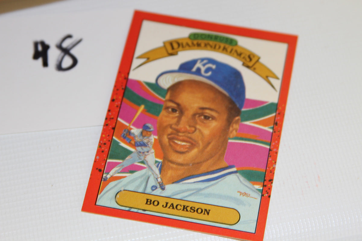Front of Bo Jackson Donruss Diamond Kings 1990 baseball card
