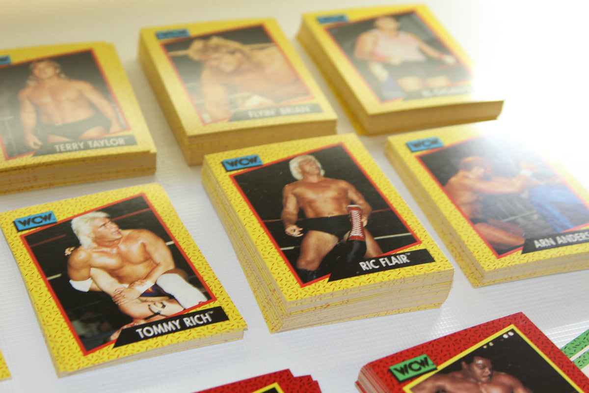 WCW Ric Flair, Tommy Rich, and Arn Anderson wrestling card stacks