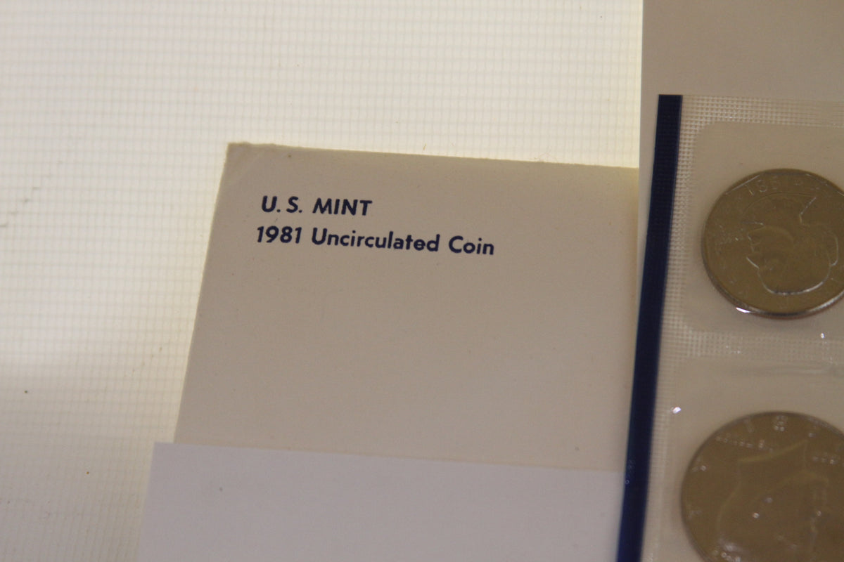 U.S. Mint 1981 Uncirculated Coin informational card