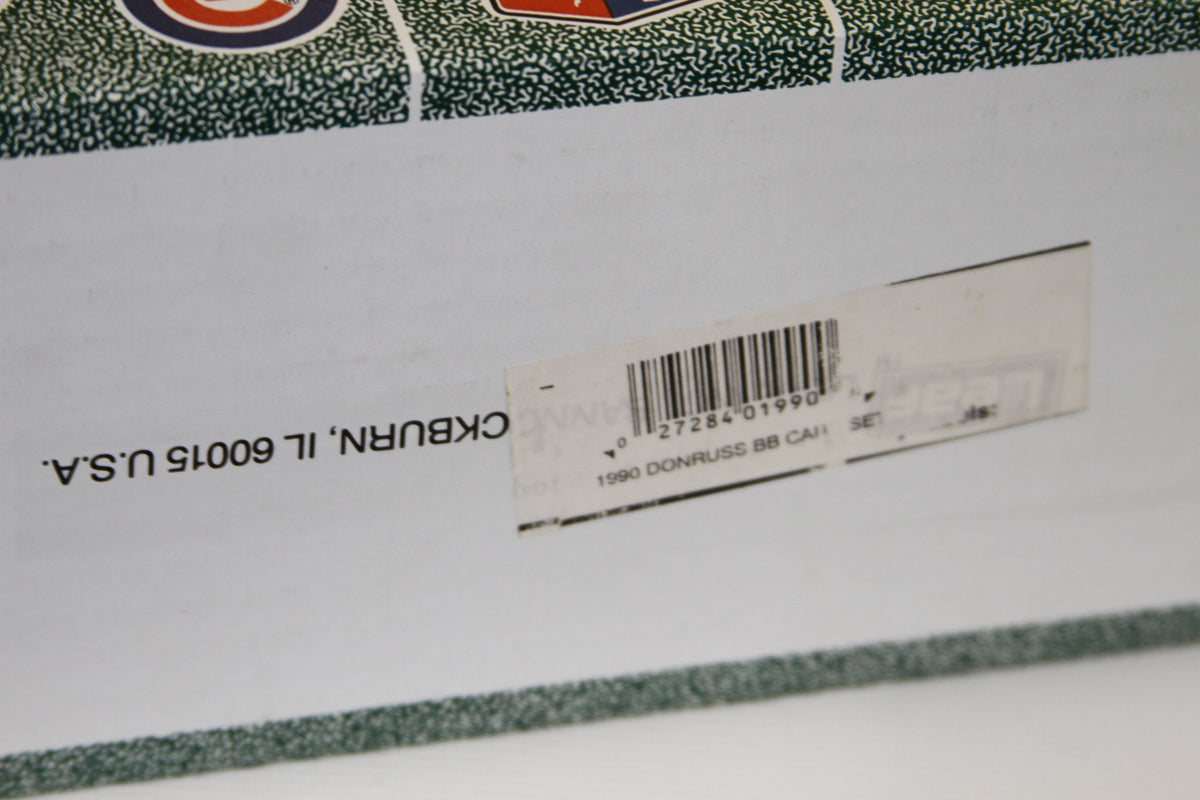 Barcode and Donruss product label on box