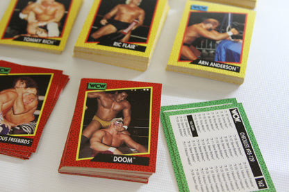 WCW Doom and Fabulous Freebirds wrestling trading cards with checklist