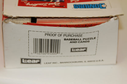 Barcode and proof of purchase section on back of Donruss Baseball card box