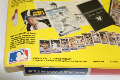 Back panel Mickey Mantle Baseball Card Kit, card spread and details