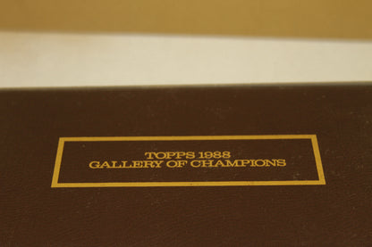 Top of brown case with gold Topps 1988 Gallery of Champions lettering