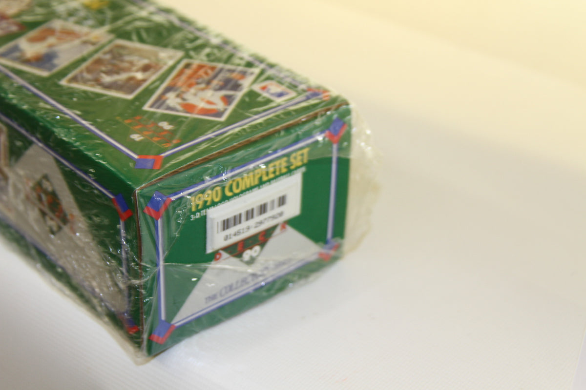 End of the 1990 Upper Deck Baseball set box with barcode sticker