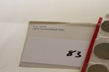 1979 U.S. Mint Uncirculated Coin Set envelope and packaging with number 83