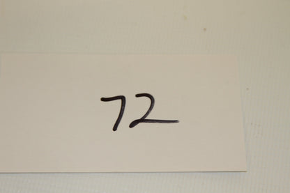 Number 72 lot card from auction or collection identification