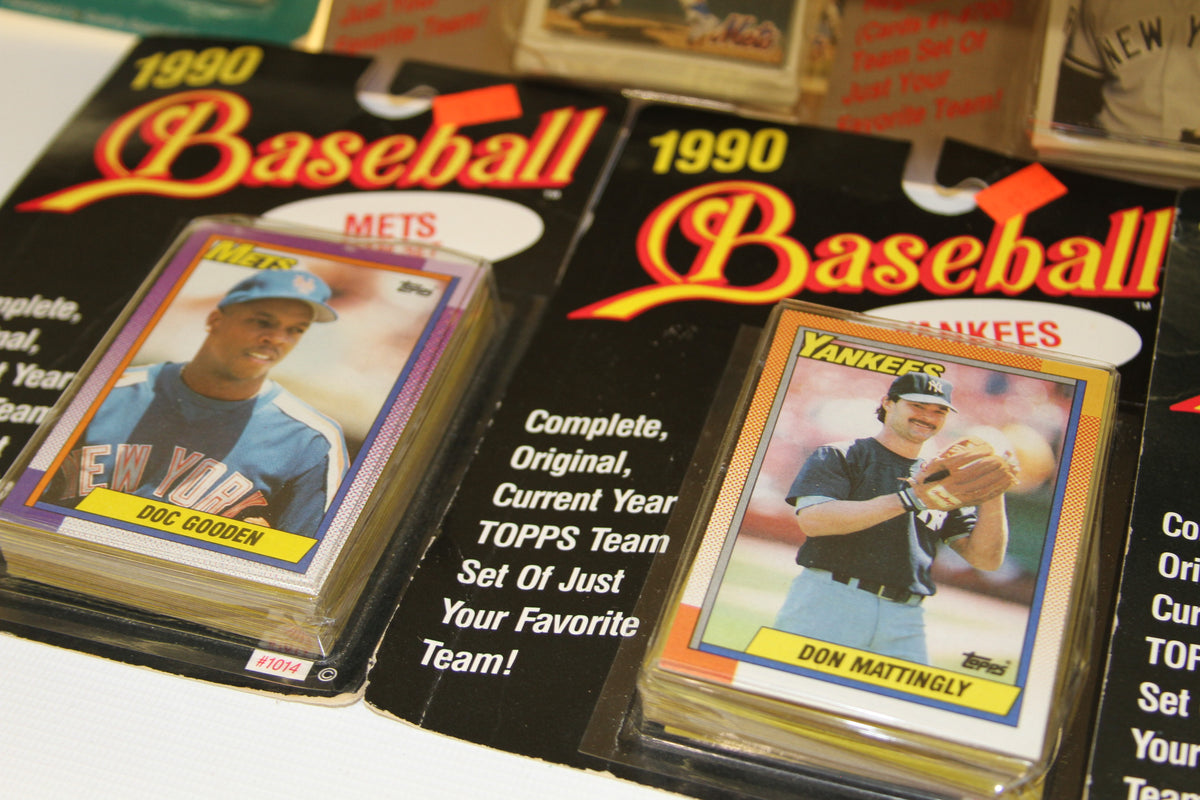 1990 Mets and Yankees Topps team set baseball cards in packaging