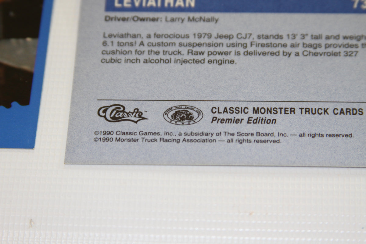 Classic Monster Truck Cards Premier Edition copyright and logo details