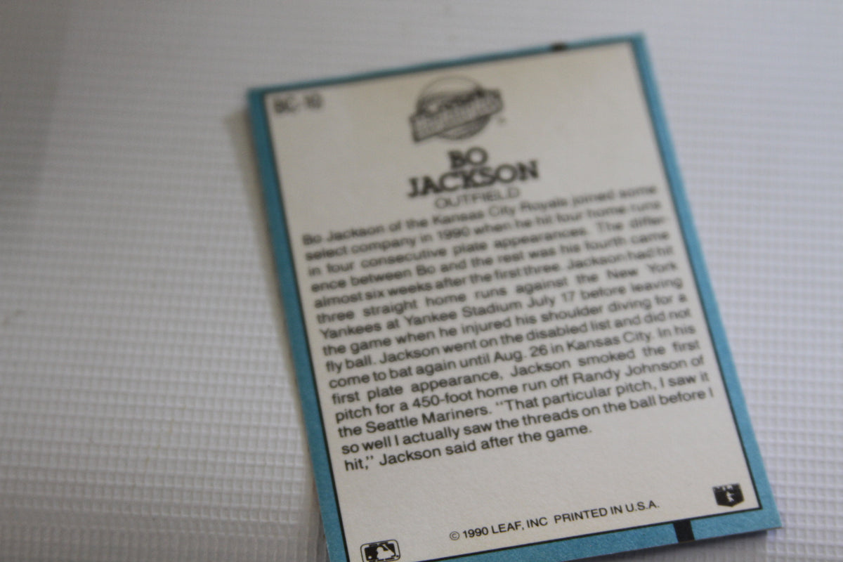 Bo Jackson 1991 Donruss baseball highlights card back