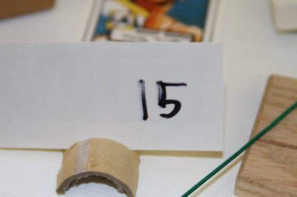 Number 15 tag for collectible card set