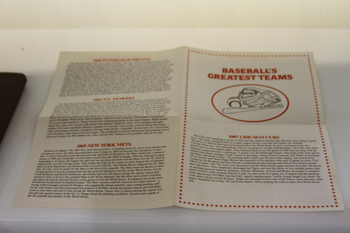 Baseball's Greatest Teams fold-out insert with multiple teams