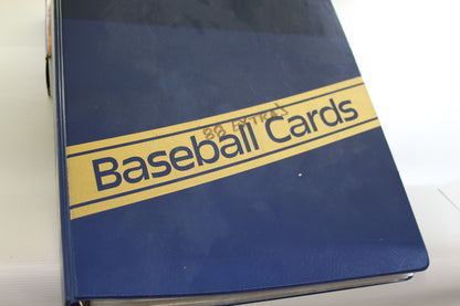 Blue album cover labeled Baseball Cards with handwritten '88 Extras'